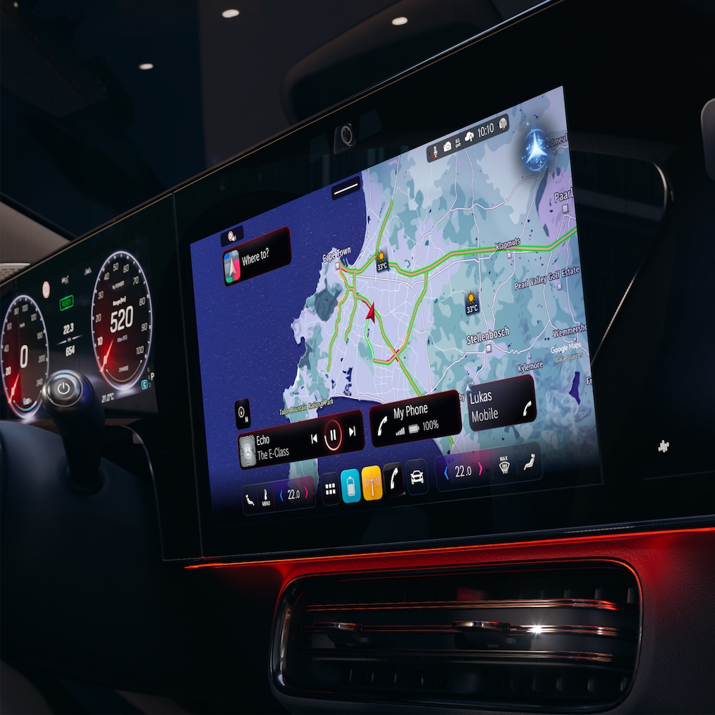 Mercedes-Benz CLA C174'te MB.OS'li MBUX Superscreen.