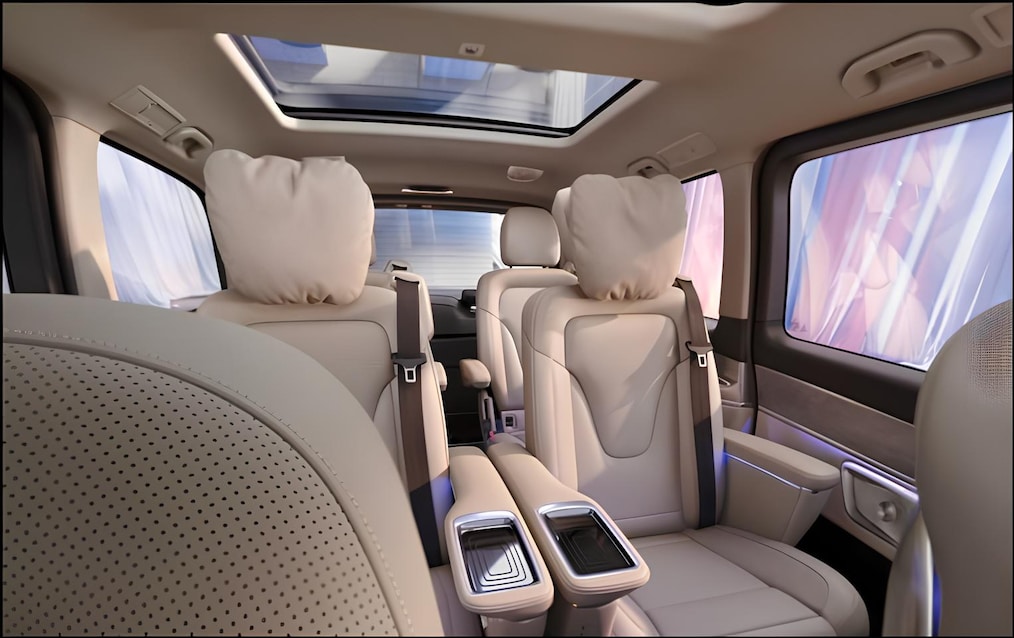 Mercedes-Benz V-Serisinin yolcu bölümü.