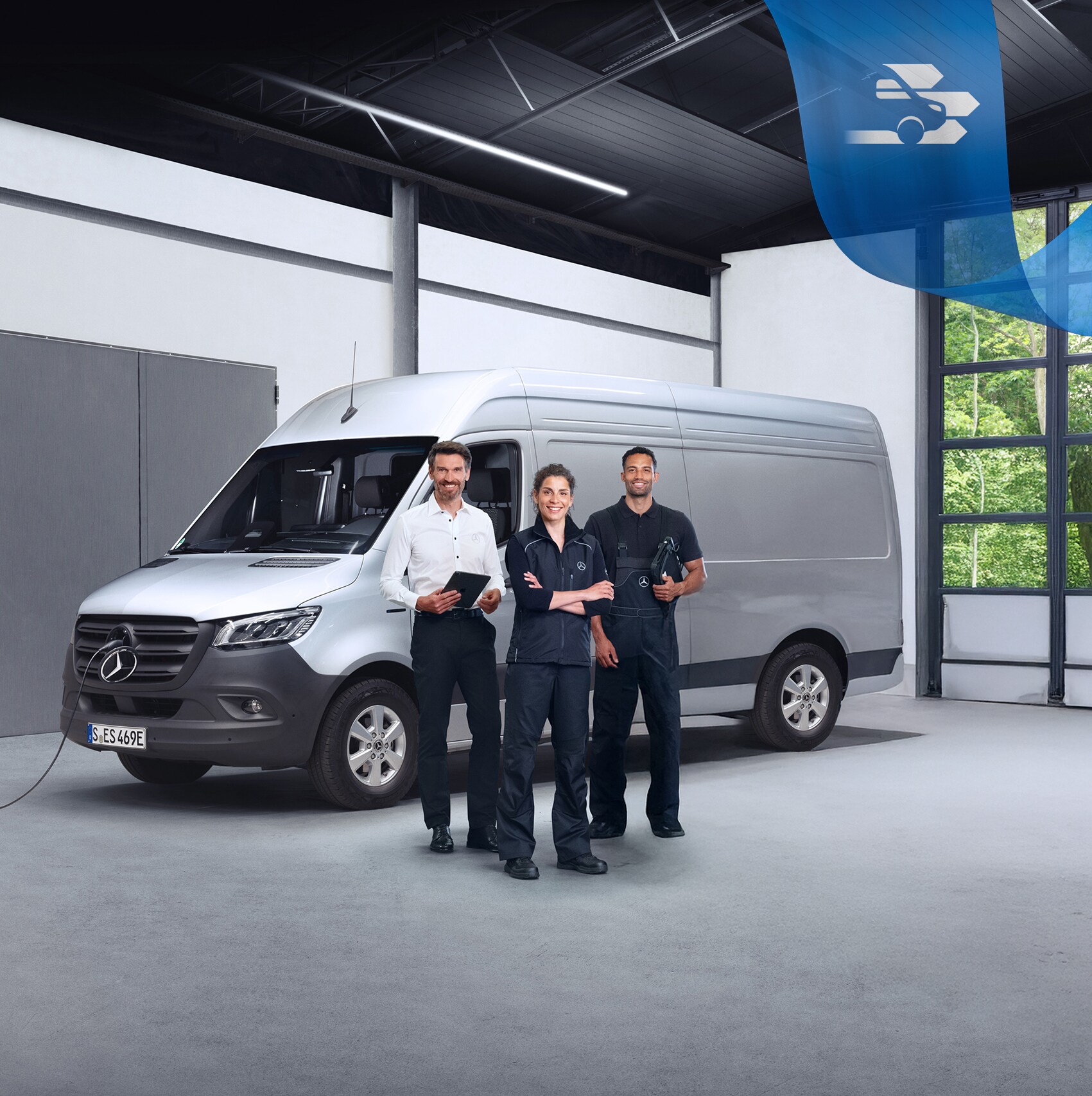 Sürdürülebilir bir mobilite ve maksimum kullanılabilirlik için Mercedes elektrikli hafif ticari araç servisi.