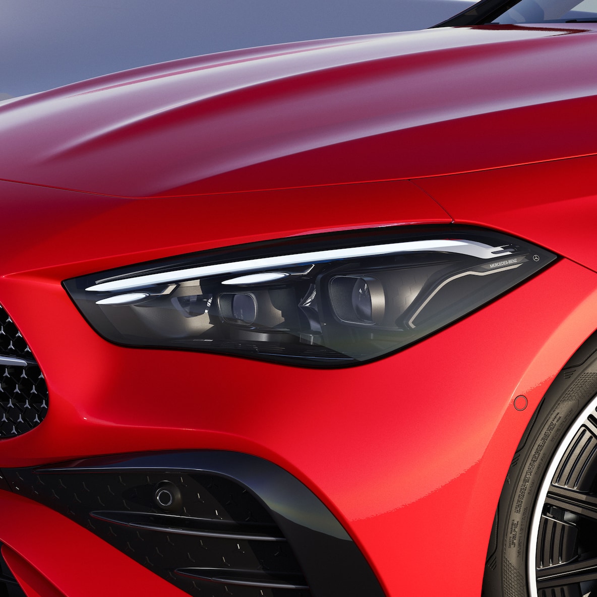 Mercedes-Benz CLE Coupé DIGITAL LIGHT olan bir far.