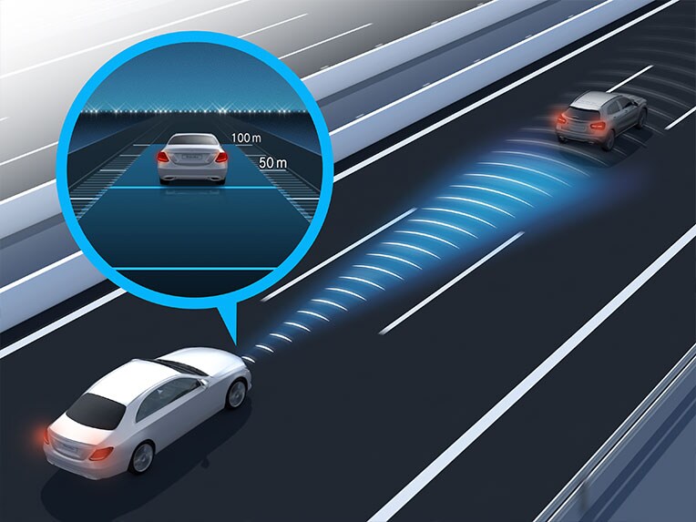 Yeni Mercedes-Benz EQA’daki DISTRONIC aktif takip yardımcısı.