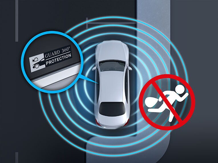 Mercedes-Benz'den yeni EQB'deki GUARD 360° araç koruması.