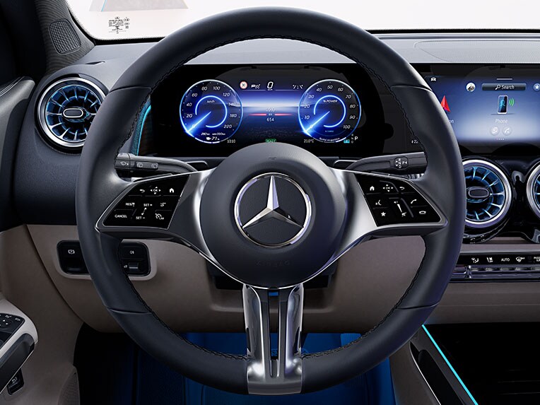 Yeni Mercedes-Benz EQB'nin yeni direksiyon simidi.