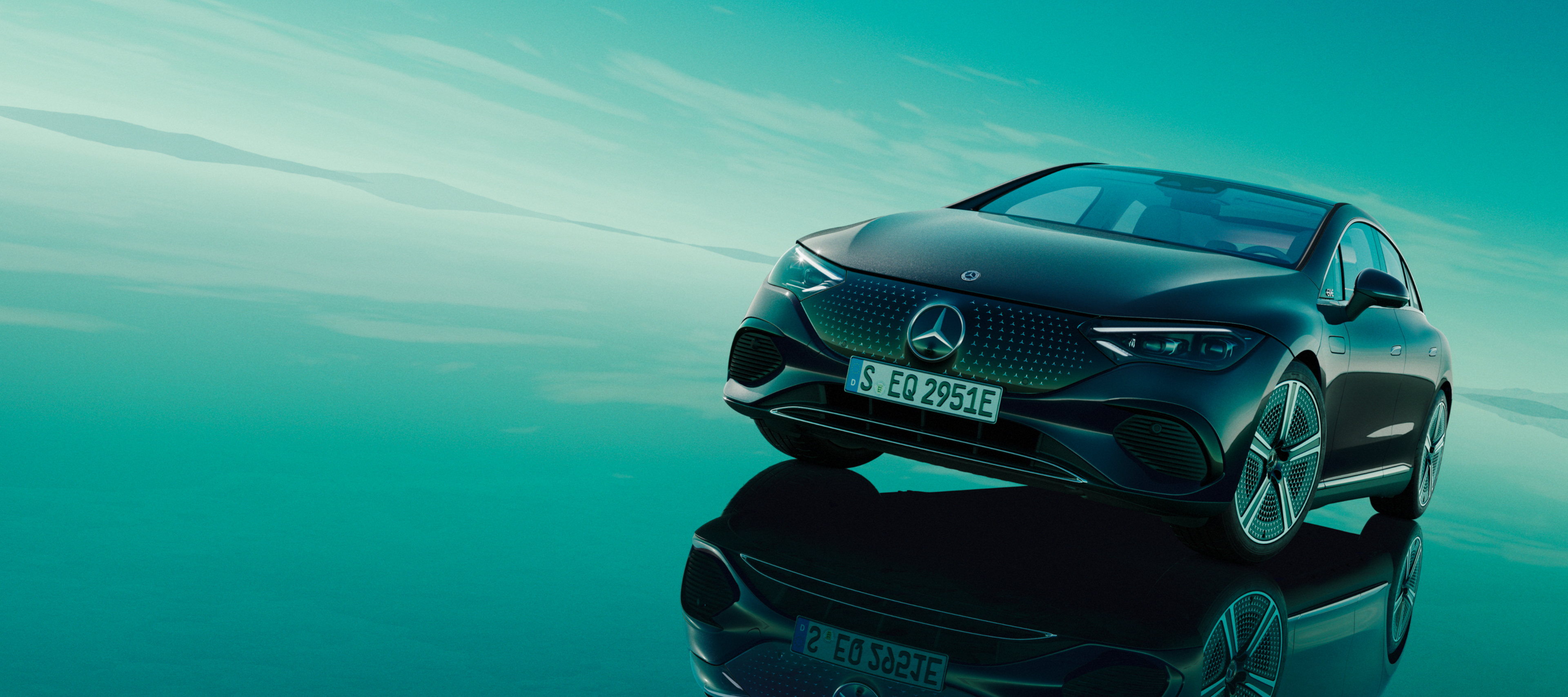 Leasing ve fiyatlar | EQE Sedan | Mercedes-Benz EQE Sedan’ın ön perspektiften görünümü.