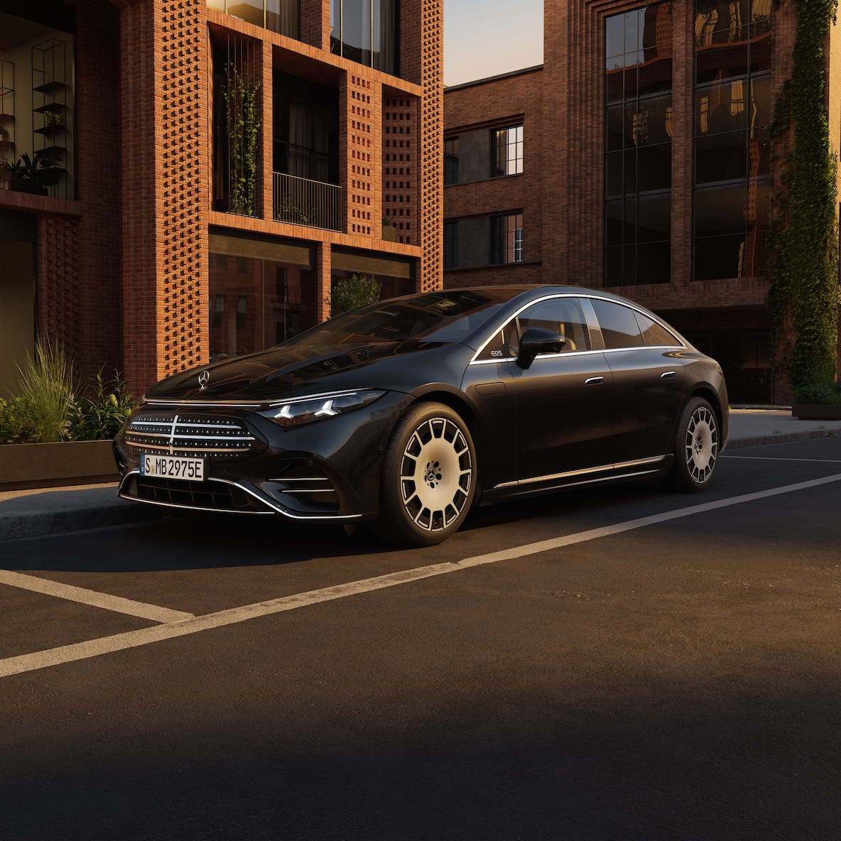 Yeni tamamen elektrikli Mercedes-Benz EQS'nin dış tasarımı.