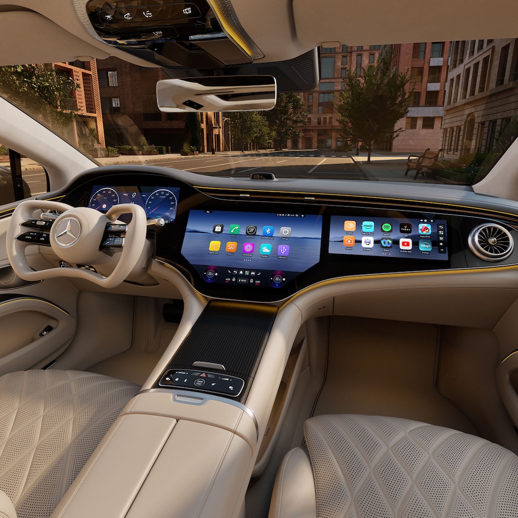 Yeni Mercedes-Benz EQS'de bir sonraki nesil Mercedes-Benz işletim sistemi.