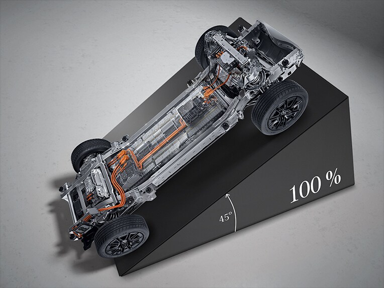Mercedes-Benz tamamı elektrikli G-Serisinin maksimum yokuş tırmanma kapasitesi.