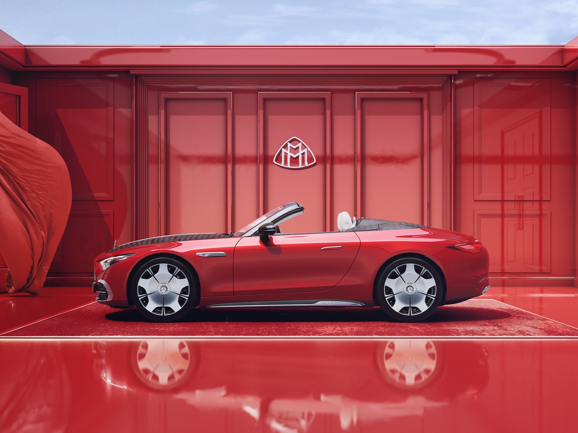Mercedes-Maybach SL 680'in yandan görünümü.