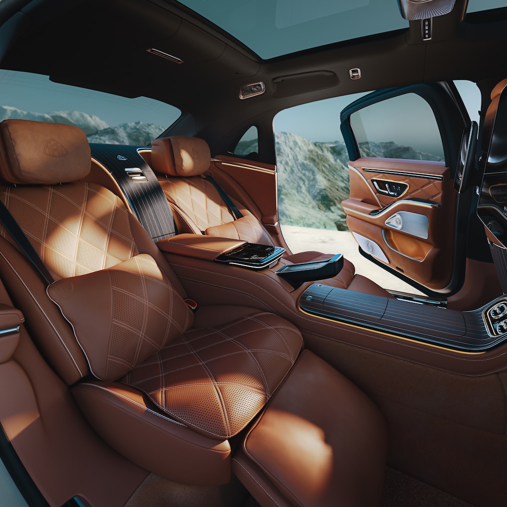 Yeni Mercedes-Maybach S-Serisi'ndeki birinci sınıf arka bölüm.