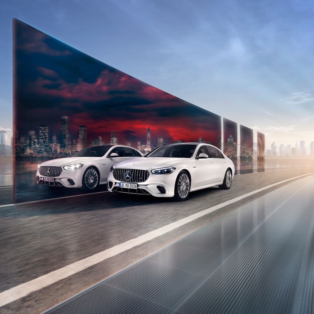 Mercedes-AMG S 63 E PERFORMANCE'ın dinamik görünümü (sürüş çekimi).