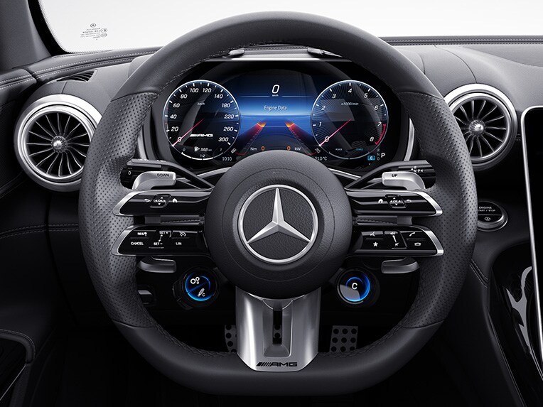 Mercedes-AMG SL Roadster’daki Nappa deri AMG Performance direksiyon simidi.