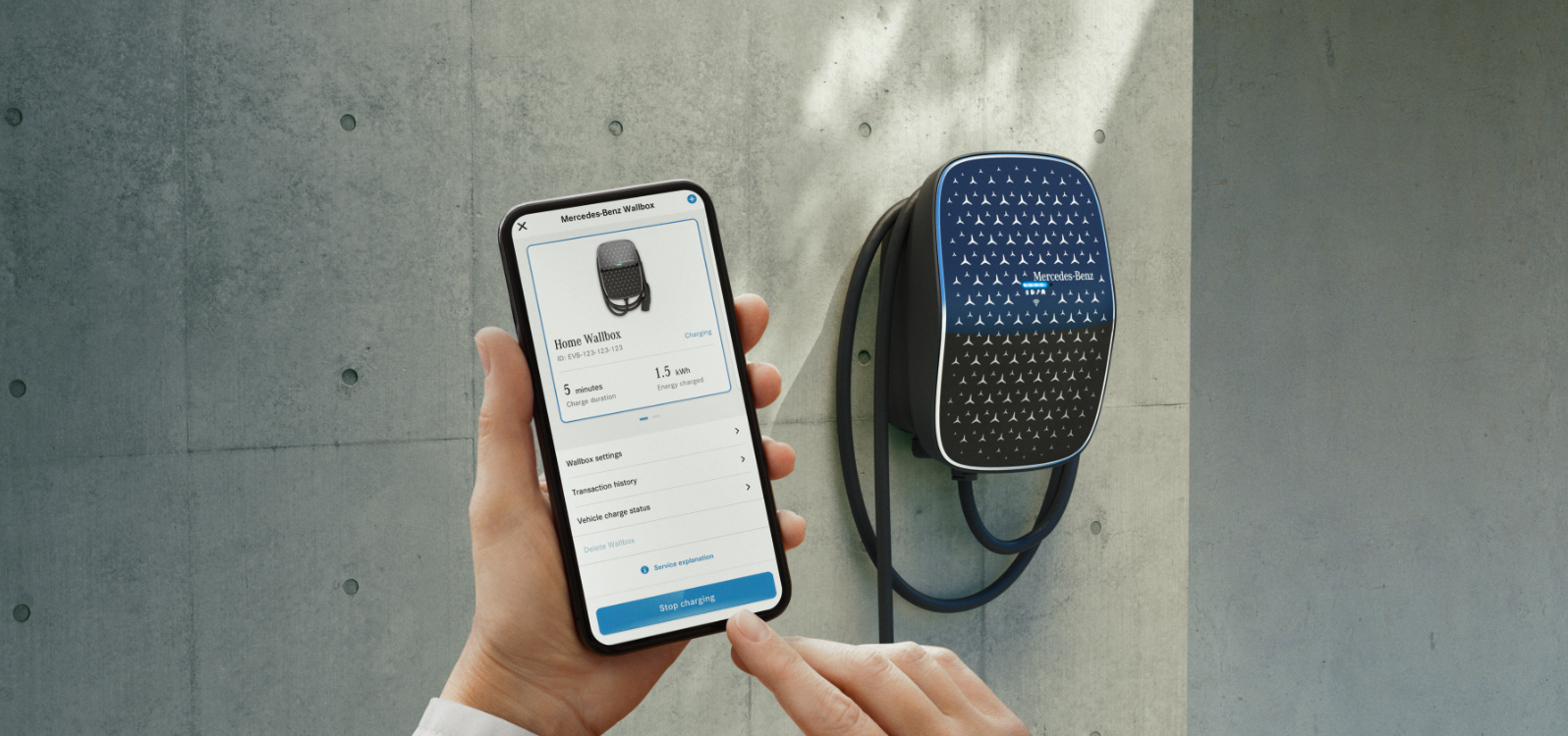 Duvar tipi şarj ünitesi (Wallbox) telefon uygulaması. Duvar tipi şarj ünitesi (Wallbox) telefon uygulaması.