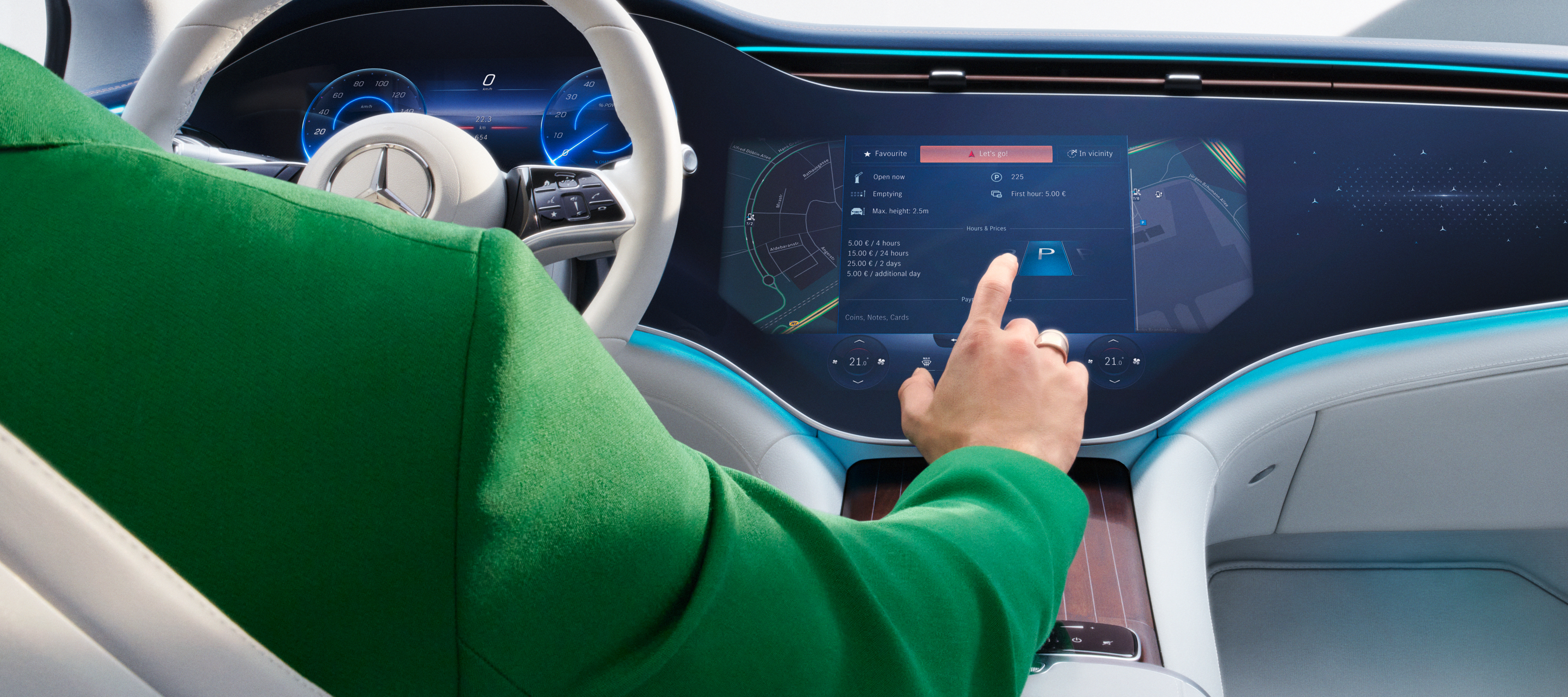 Mercedes me ID | Mercedes-Benz Bir Mercedes-Benz'in MBUX multimedya sisteminde Dijital Ekstralar seçiliyor.