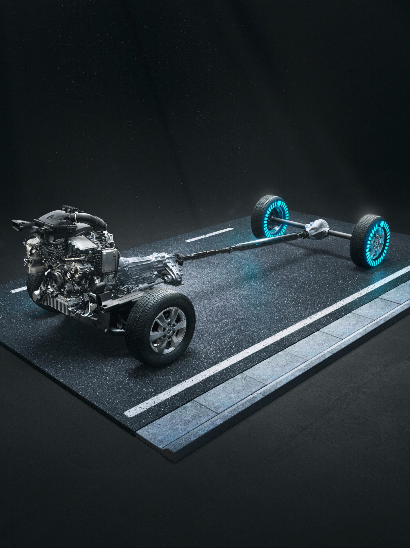 Sprinter Tourer'daki talebe göre tork sunan 4x4 tüm tekerleklerden tahrik sistemi